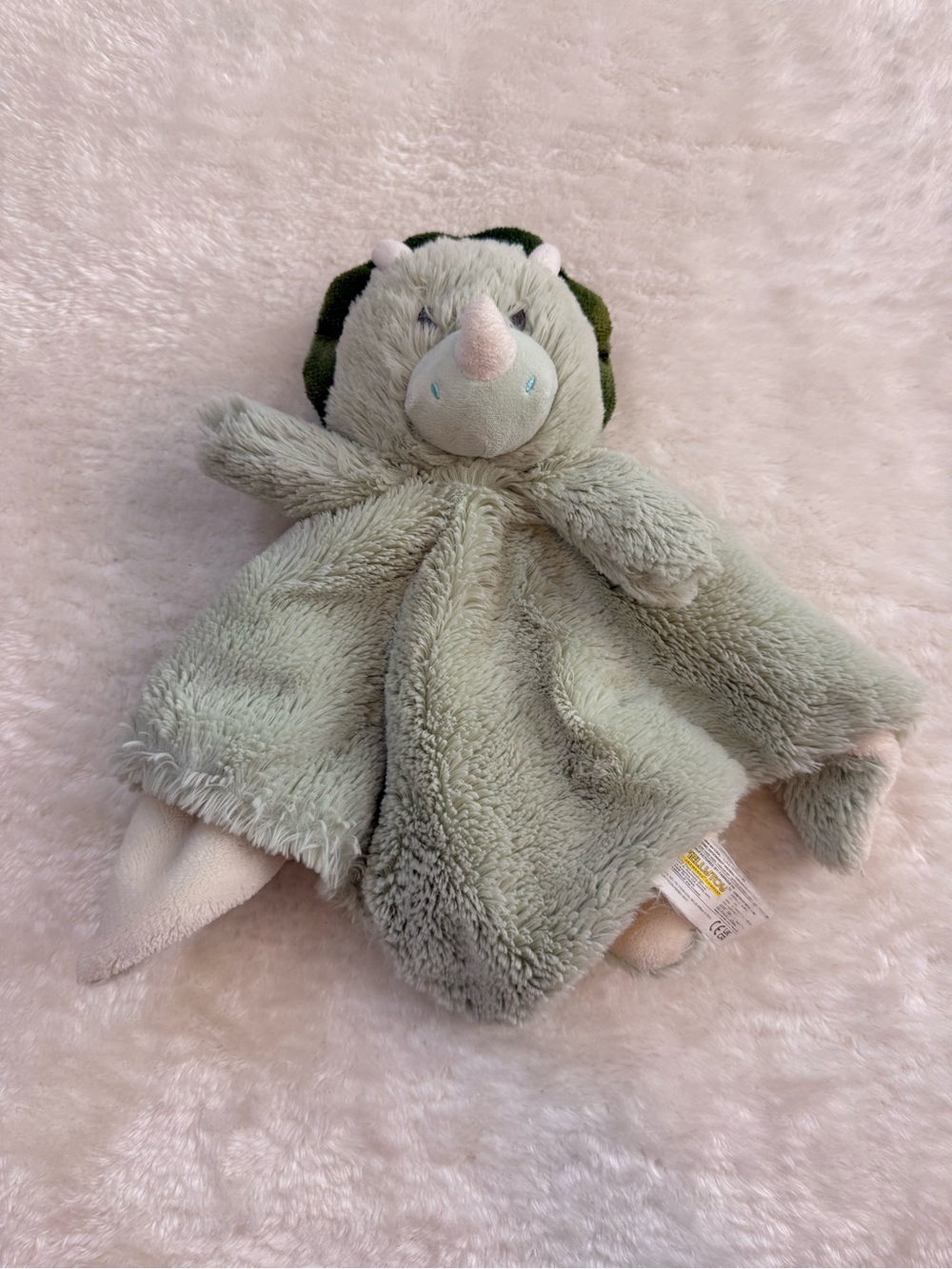 Kellytoy Green Dinosaur Triceratops Rattle Soft Plush Lovey Security Blanket